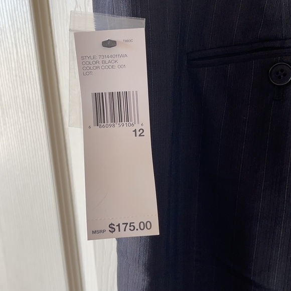 DKNY | Wool Blend Black Striped Dress Pants - Picture 4 of 9